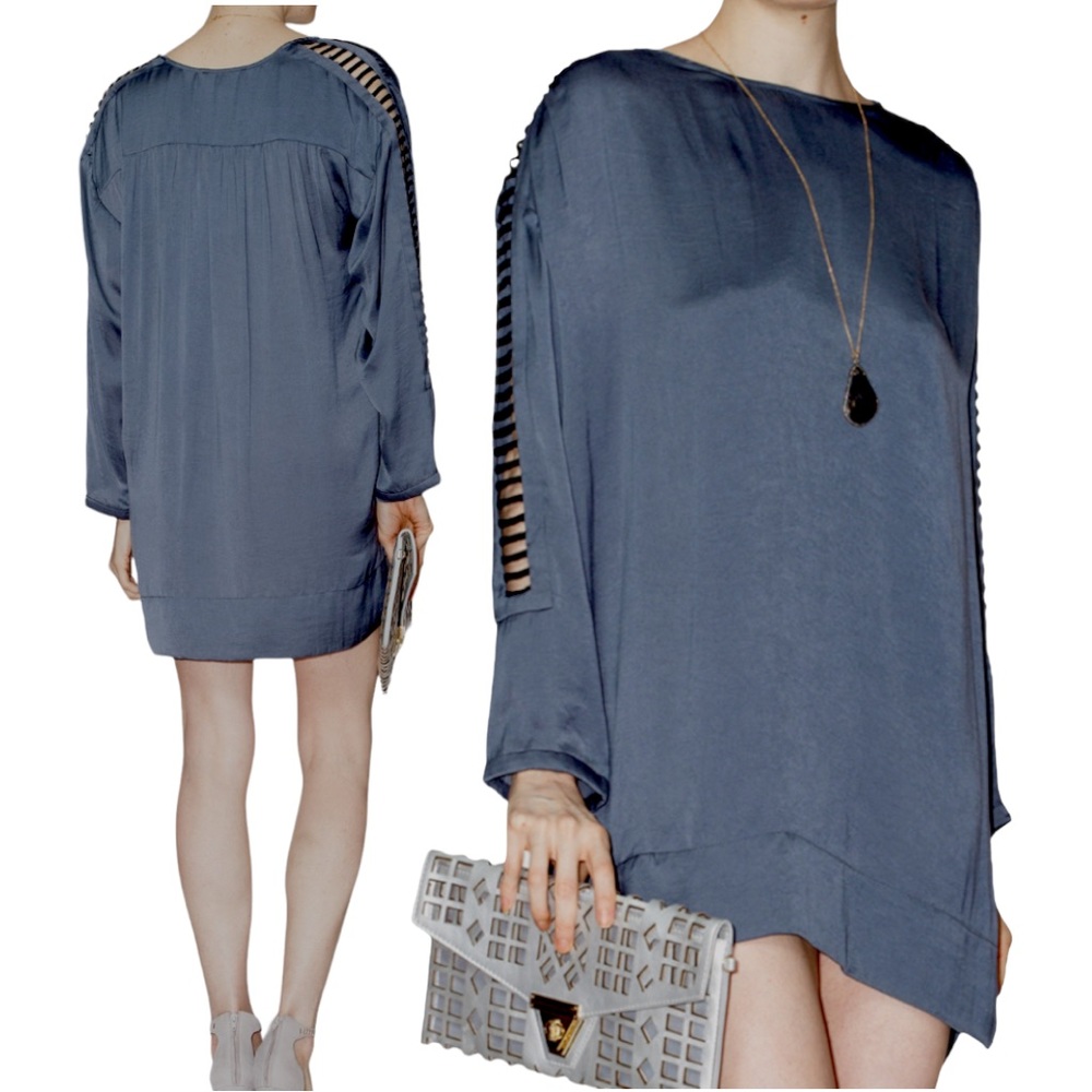 IRO Silky Dark Gray Tunic Top Sz L - XL